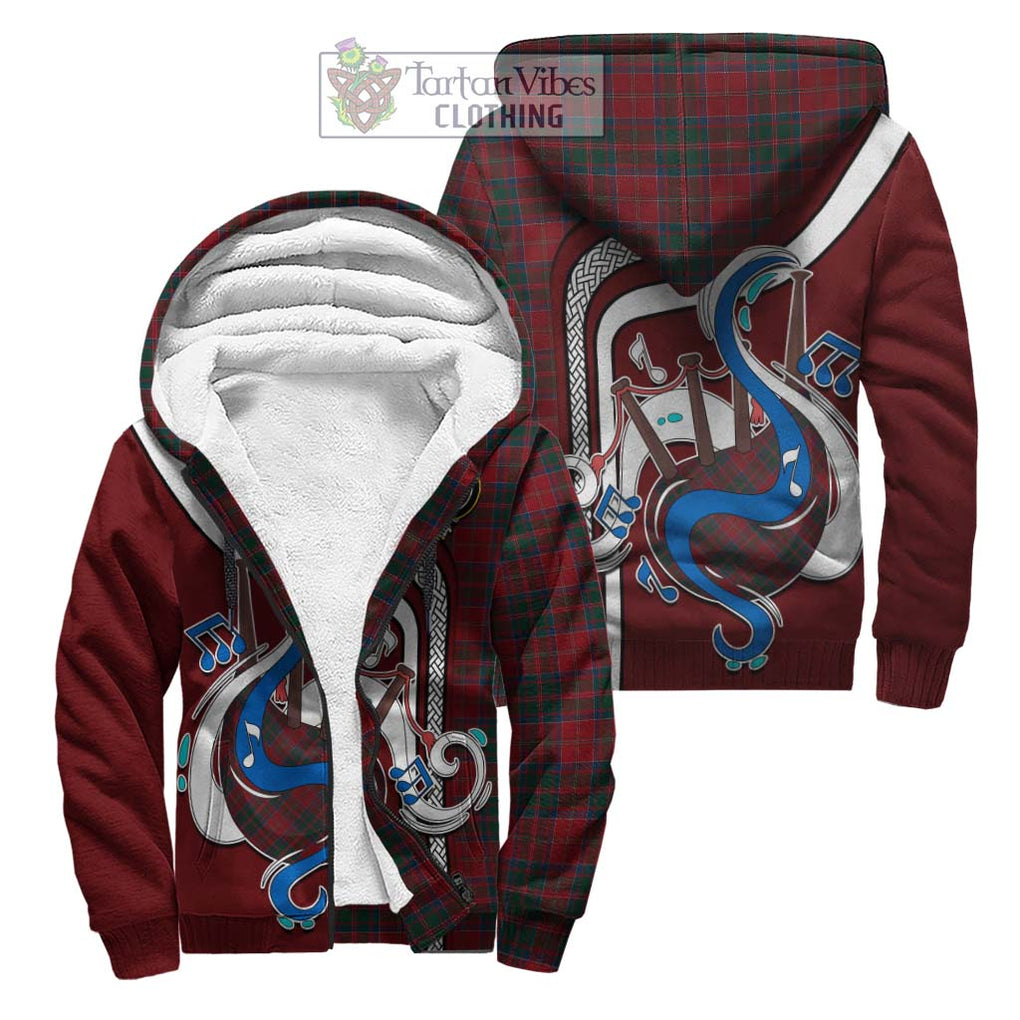 MacDonald (McDonald) of Glencoe Tartan Sherpa Hoodie with Epic Bagpipe Style Unisex S - Tartanvibesclothing Shop