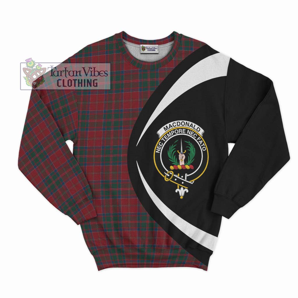 MacDonald (McDonald) of Glencoe Tartan Sweatshirt with Family Crest Circle Style Unisex - Tartan Vibes Clothing