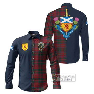 MacDonald (McDonald) of Glencoe Tartan Long Sleeve Button Shirt Alba with Scottish Lion Royal Arm Half Style