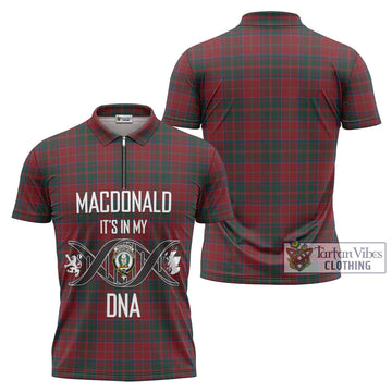 MacDonald (McDonald) of Glencoe Tartan Zipper Polo Shirt with Family Crest DNA In Me Style