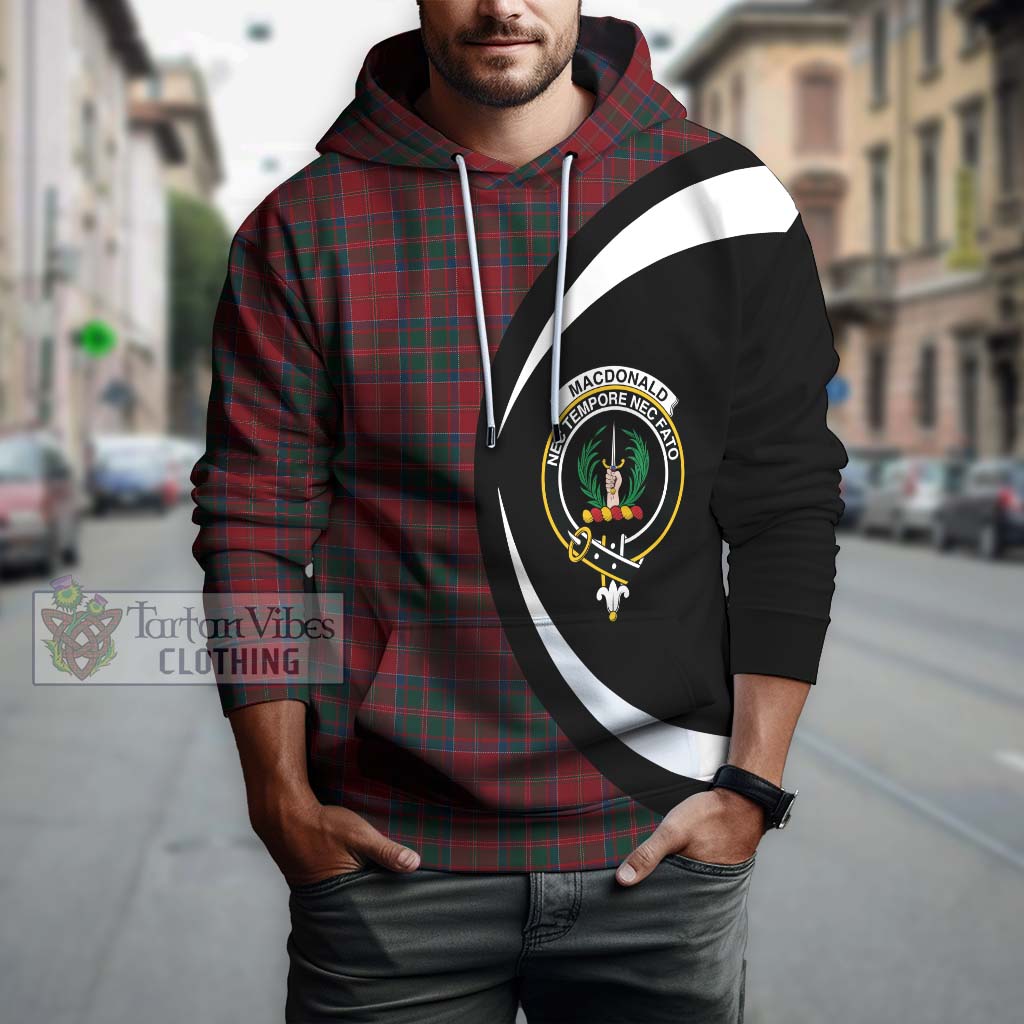 Tartan Vibes Clothing MacDonald of Glencoe Tartan Hoodie with Family Crest Circle Style