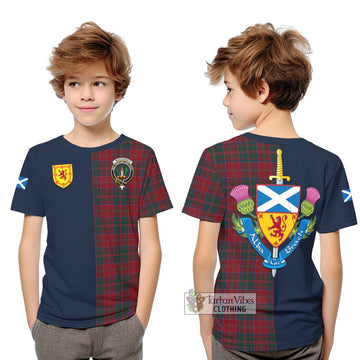 MacDonald (McDonald) of Glencoe Tartan Kid T-Shirt Alba with Scottish Lion Royal Arm Half Style