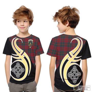 MacDonald (McDonald) of Glencoe Tartan Kid T-Shirt with Family Crest and Celtic Symbol Style