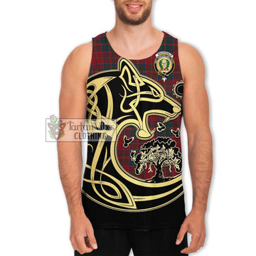 MacDonald (McDonald) of Glencoe Tartan Men's Tank Top with Family Crest Celtic Wolf Style