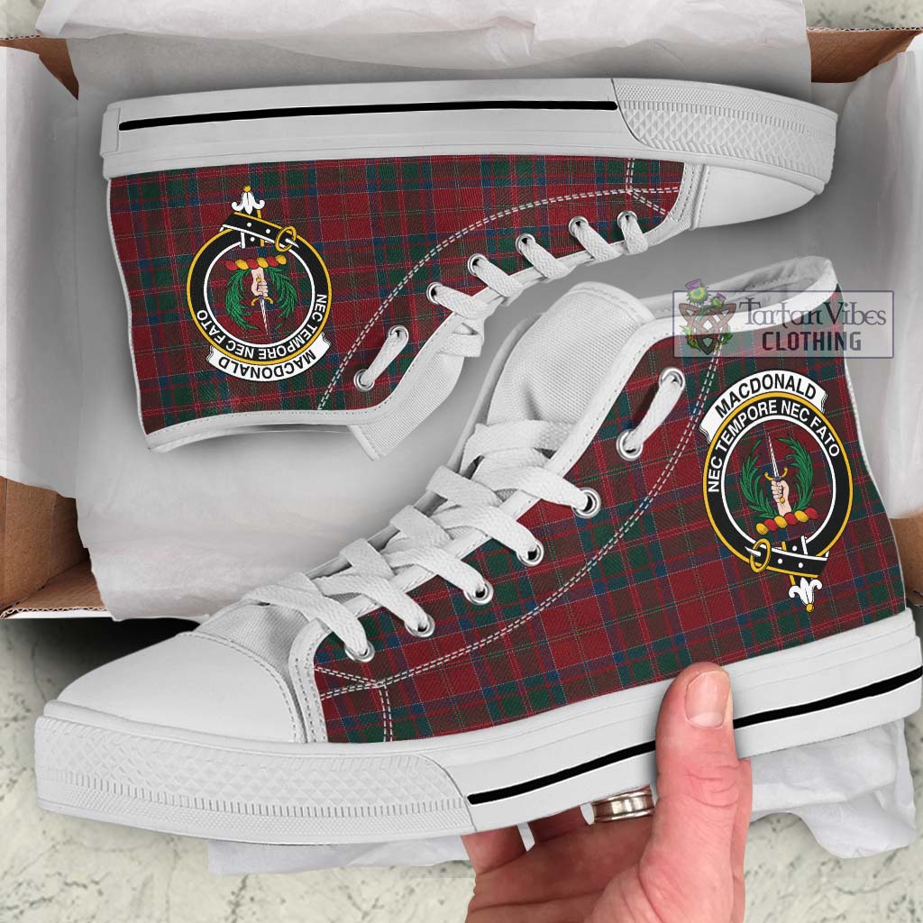 Tartan Vibes Clothing MacDonald of Glencoe Tartan High Top Shoes with Family Crest