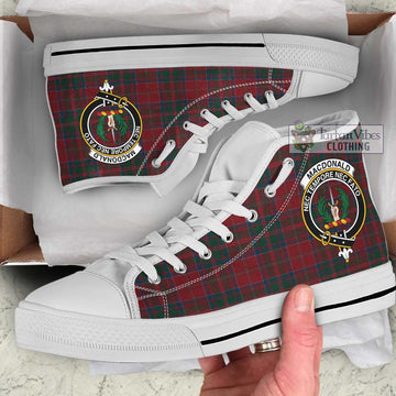 MacDonald (McDonald) of Glencoe Tartan High Top Shoes with Family Crest