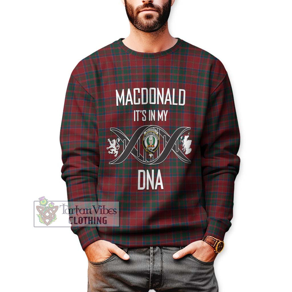 MacDonald (McDonald) of Glencoe Tartan Sweatshirt with Family Crest DNA In Me Style Unisex - Tartanvibesclothing Shop