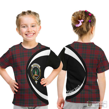 MacDonald (McDonald) of Glencoe Tartan Kid T-Shirt with Family Crest Circle Style