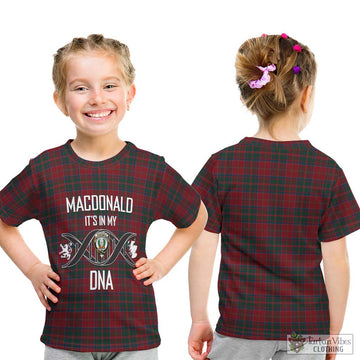 MacDonald (McDonald) of Glencoe Tartan Kid T-Shirt with Family Crest DNA In Me Style