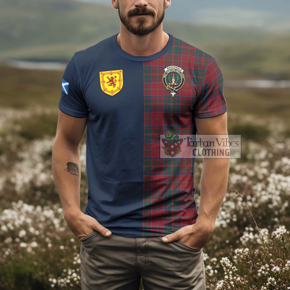 Tartan Vibes Clothing MacDonald of Glencoe Tartan T-Shirt Alba with Scottish Lion Royal Arm Half Style