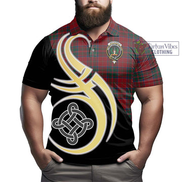 MacDonald (McDonald) of Glencoe Tartan Polo Shirt with Family Crest and Celtic Symbol Style