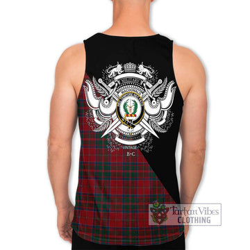 MacDonald (McDonald) of Glencoe Tartan Men's Tank Top with Family Crest and Military Logo Style