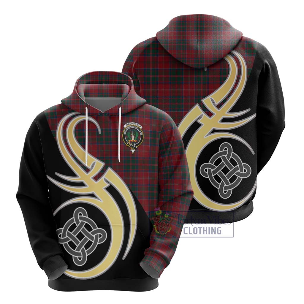 MacDonald (McDonald) of Glencoe Tartan Hoodie with Family Crest and Celtic Symbol Style - Tartan Vibes Clothing