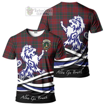 MacDonald (McDonald) of Glencoe Tartan Cotton T-shirt with Alba Gu Brath Regal Lion Emblem