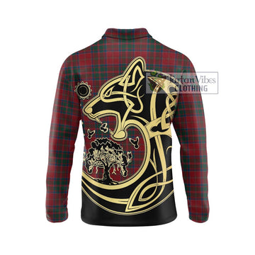 MacDonald (McDonald) of Glencoe Tartan Long Sleeve Polo Shirt with Family Crest Celtic Wolf Style