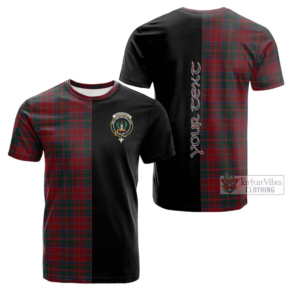 Tartan Vibes Clothing MacDonald of Glencoe Tartan Cotton T-shirt with Family Crest and Half Of Me Style