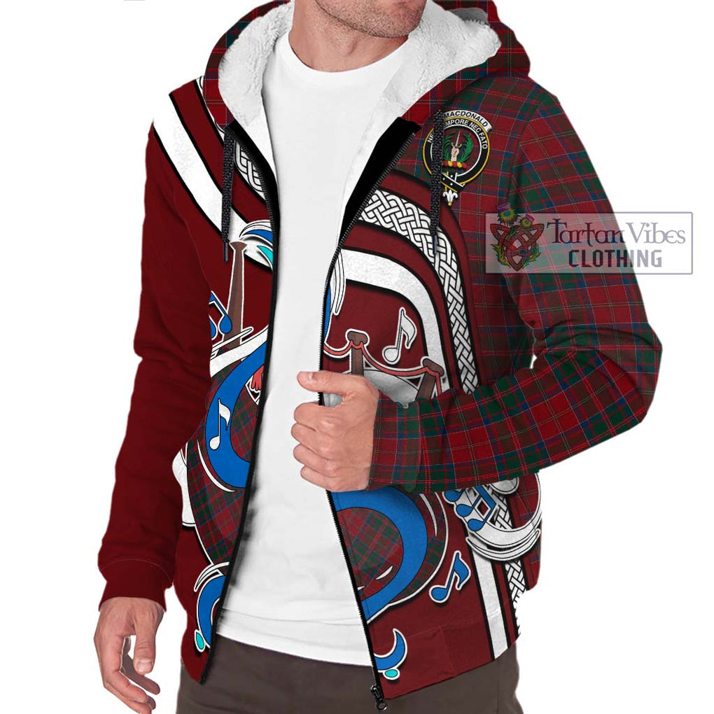 MacDonald (McDonald) of Glencoe Tartan Sherpa Hoodie with Epic Bagpipe Style Unisex - Tartanvibesclothing Shop