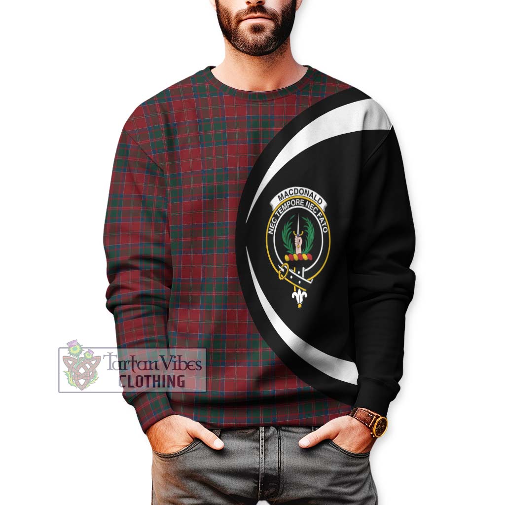 MacDonald (McDonald) of Glencoe Tartan Sweatshirt with Family Crest Circle Style - Tartan Vibes Clothing