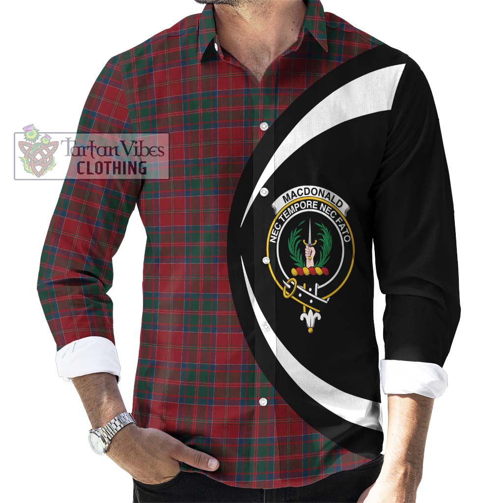 MacDonald (McDonald) of Glencoe Tartan Long Sleeve Button Up with Family Crest Circle Style - Tartan Vibes Clothing