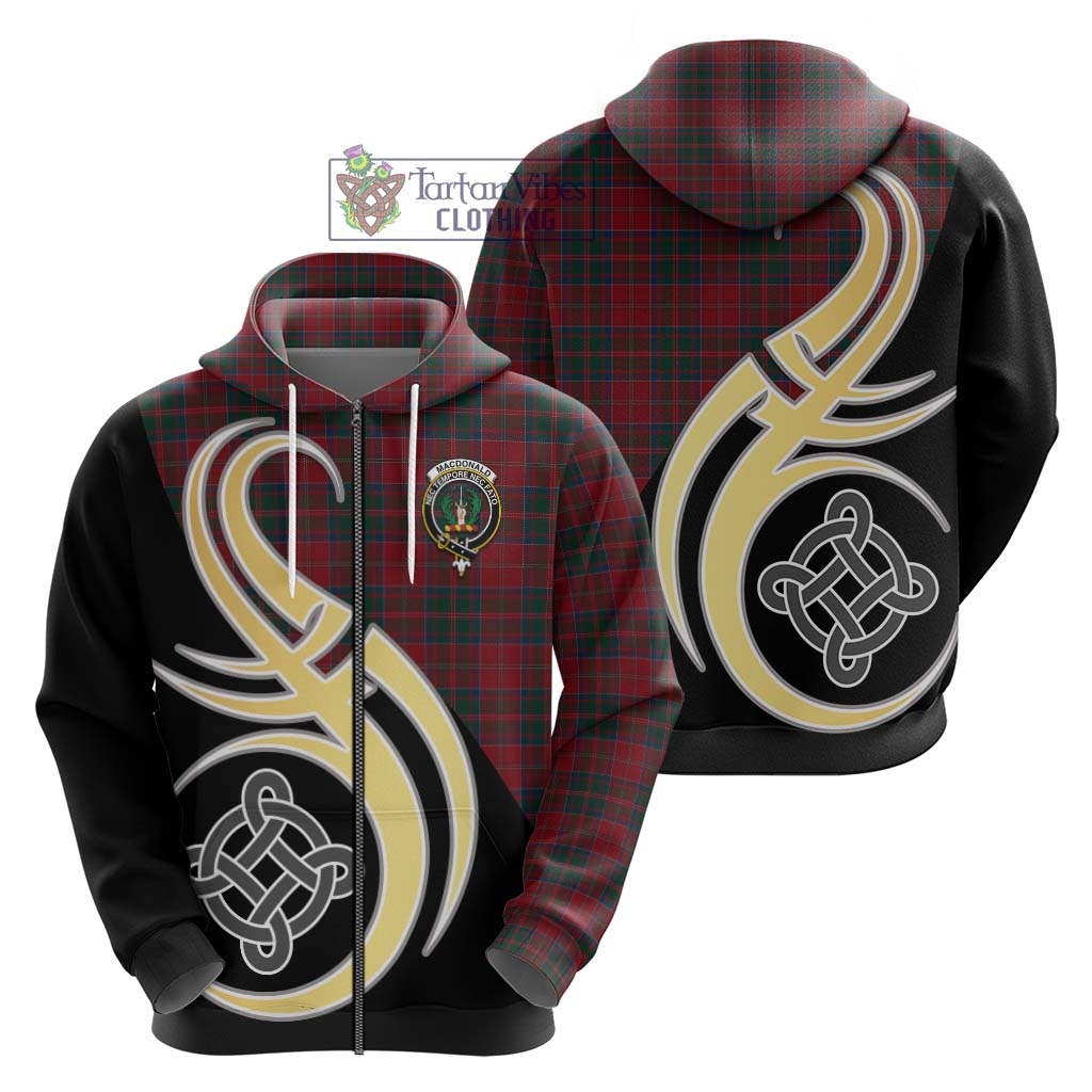 MacDonald (McDonald) of Glencoe Tartan Hoodie with Family Crest and Celtic Symbol Style - Tartan Vibes Clothing