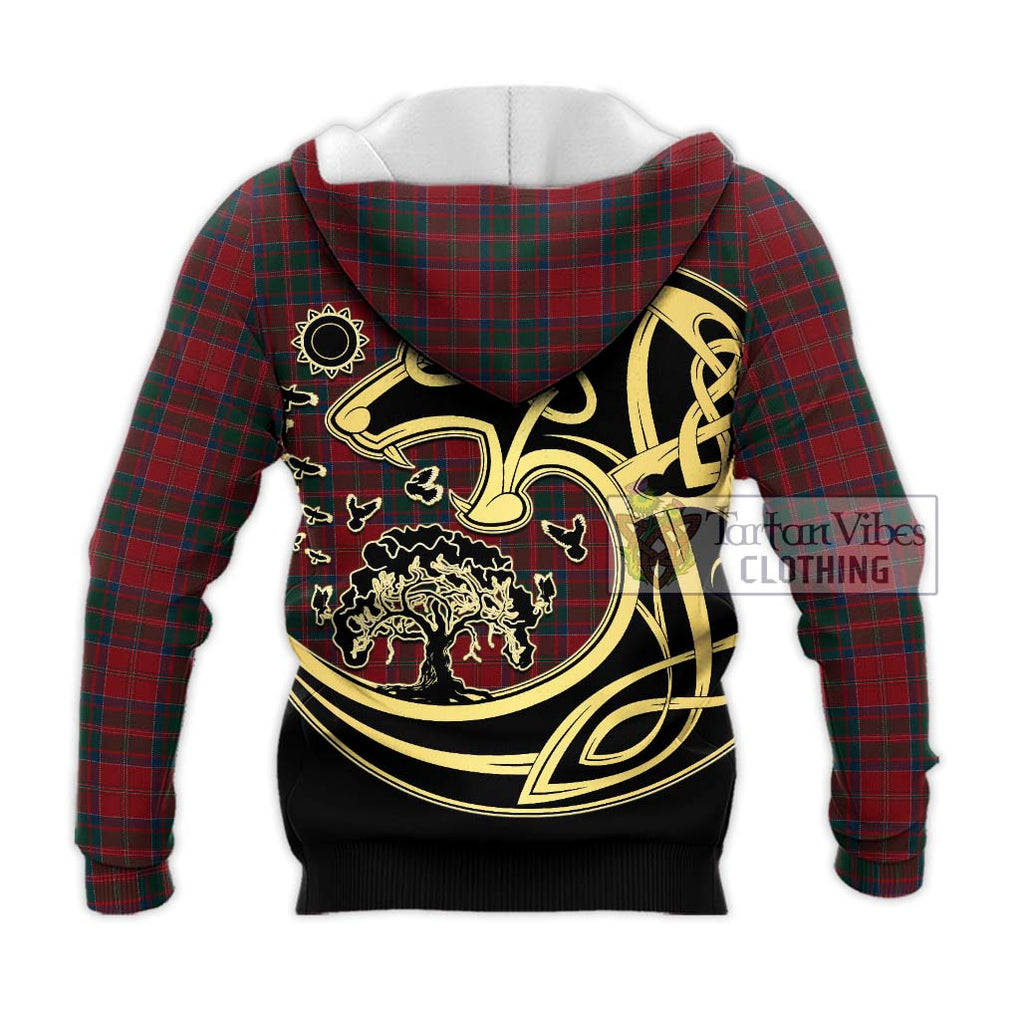 MacDonald (McDonald) of Glencoe Tartan Knitted Hoodie with Family Crest Celtic Wolf Style - Tartan Vibes Clothing