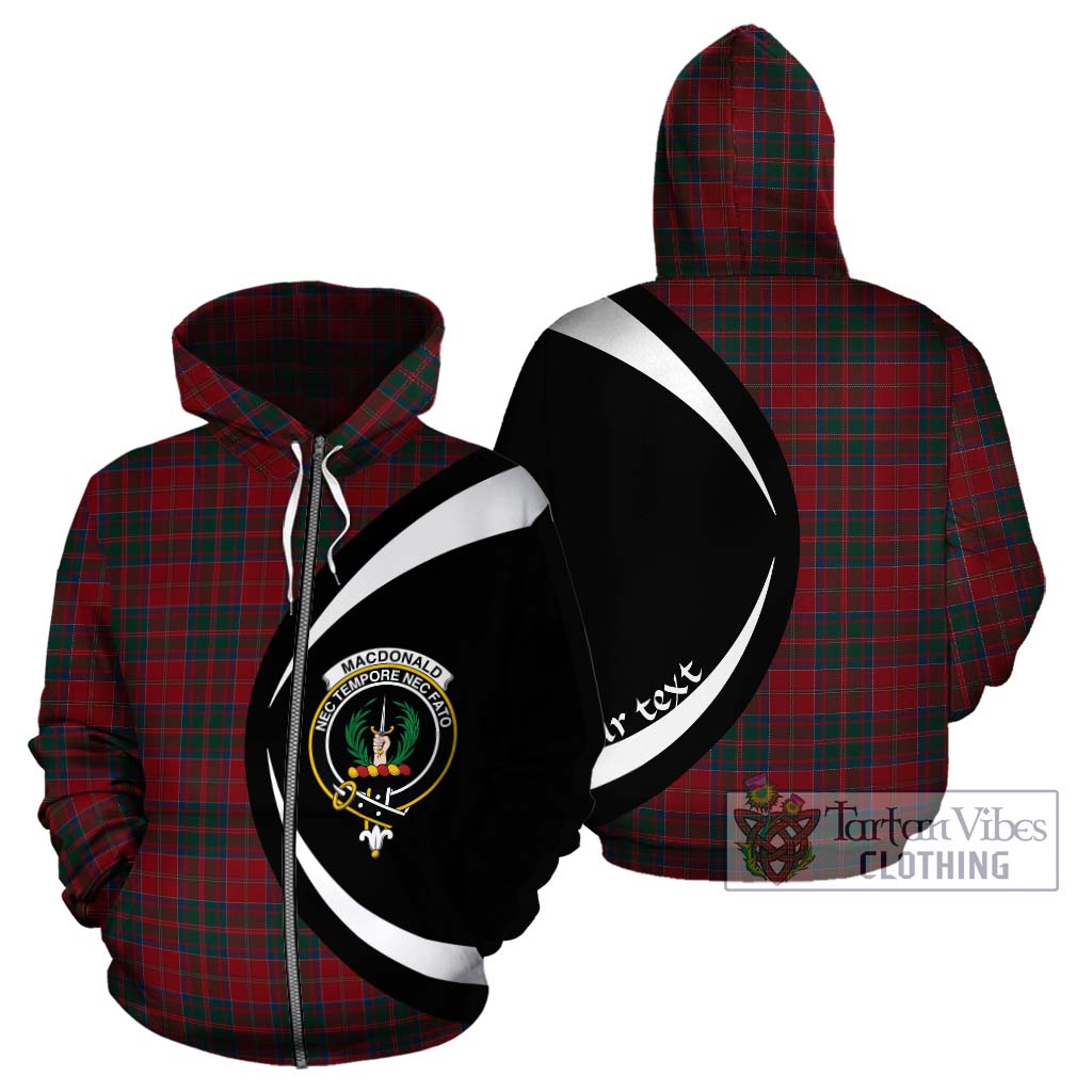 Tartan Vibes Clothing MacDonald of Glencoe Tartan Hoodie with Family Crest Circle Style