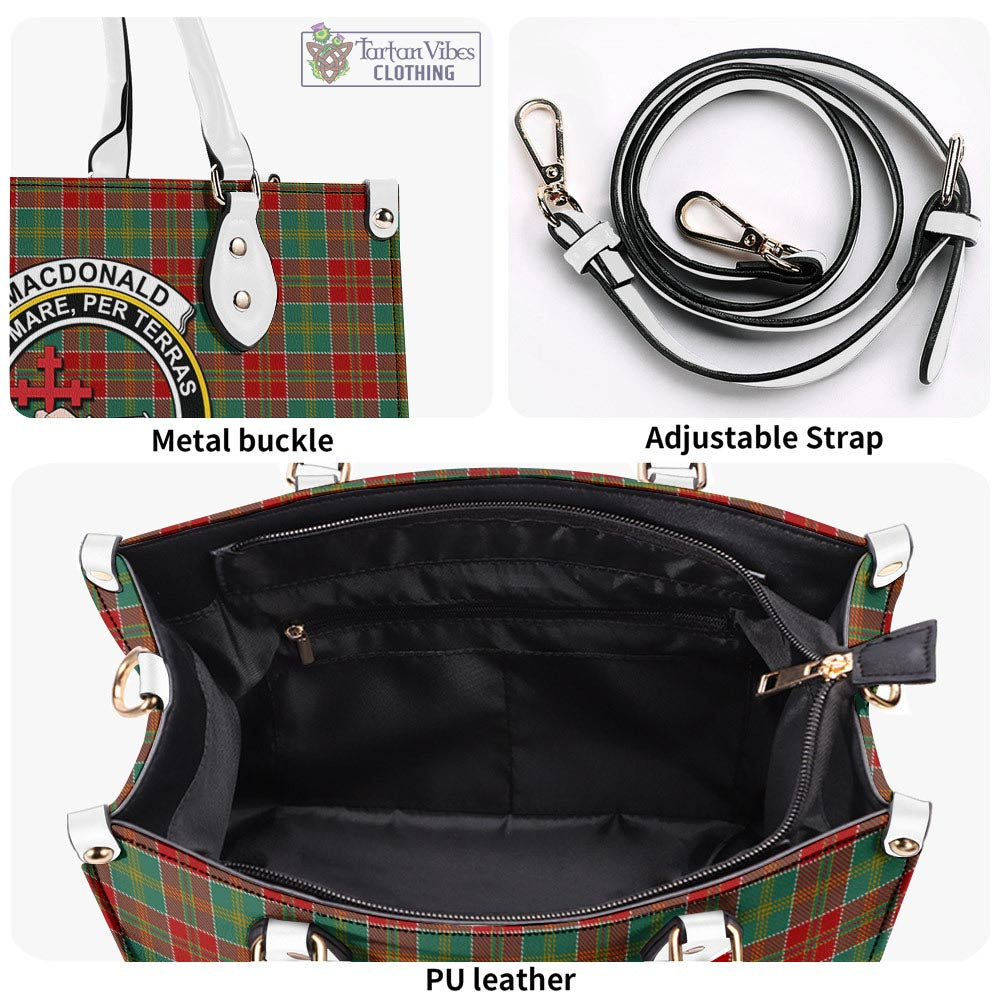 Tartan Vibes Clothing MacDonald of Kingsburgh Tartan Luxury Leather Handbags with Family Crest