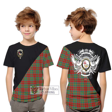 MacDonald of Kingsburgh Tartan Kid T-Shirt with Family Crest and Military Logo Style