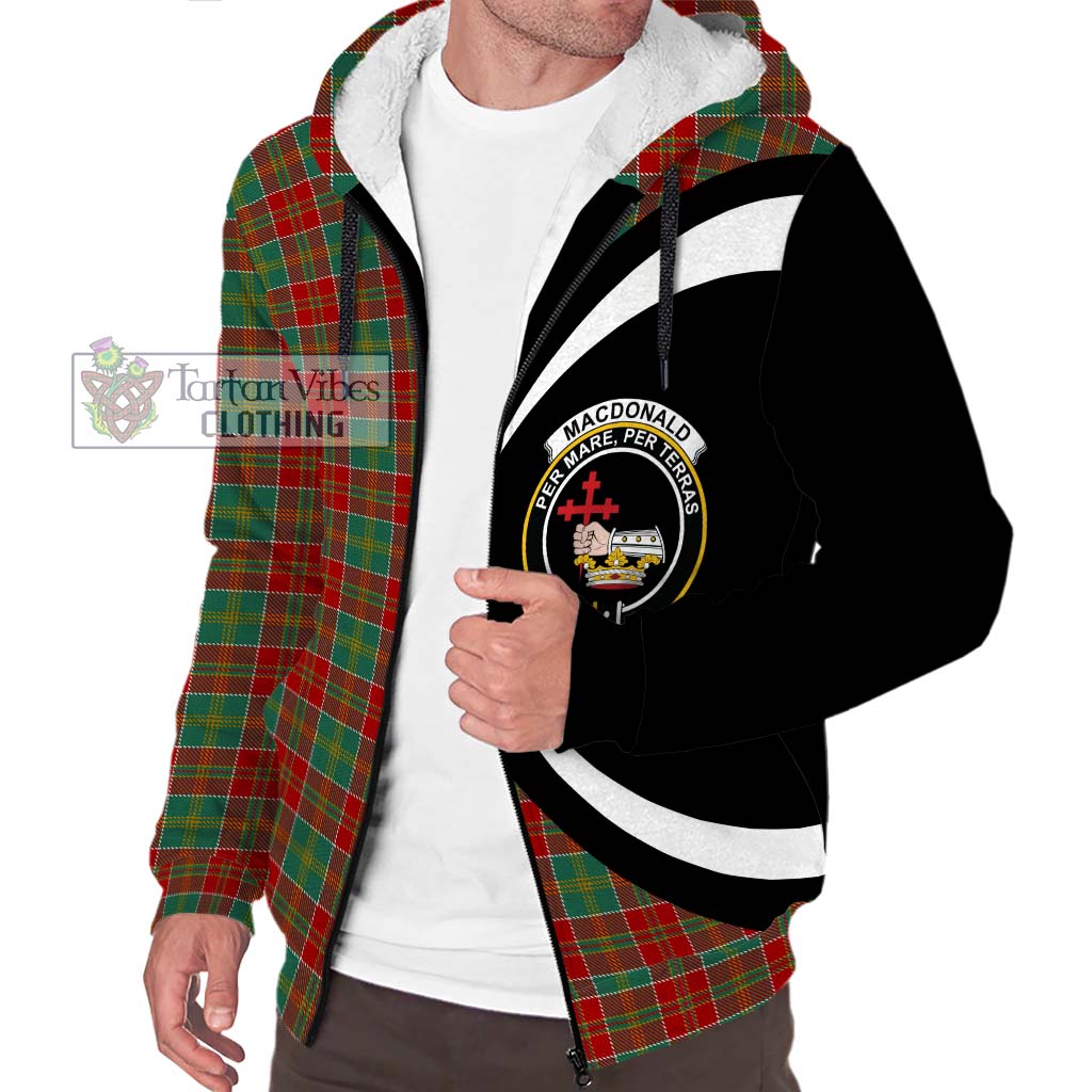 MacDonald of Kingsburgh Tartan Sherpa Hoodie with Family Crest Circle Style Unisex S - Tartan Vibes Clothing