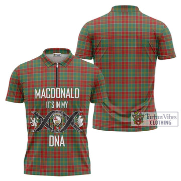 MacDonald of Kingsburgh Tartan Zipper Polo Shirt with Family Crest DNA In Me Style