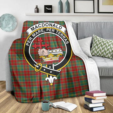 MacDonald of Kingsburgh Tartan Blanket with Family Crest