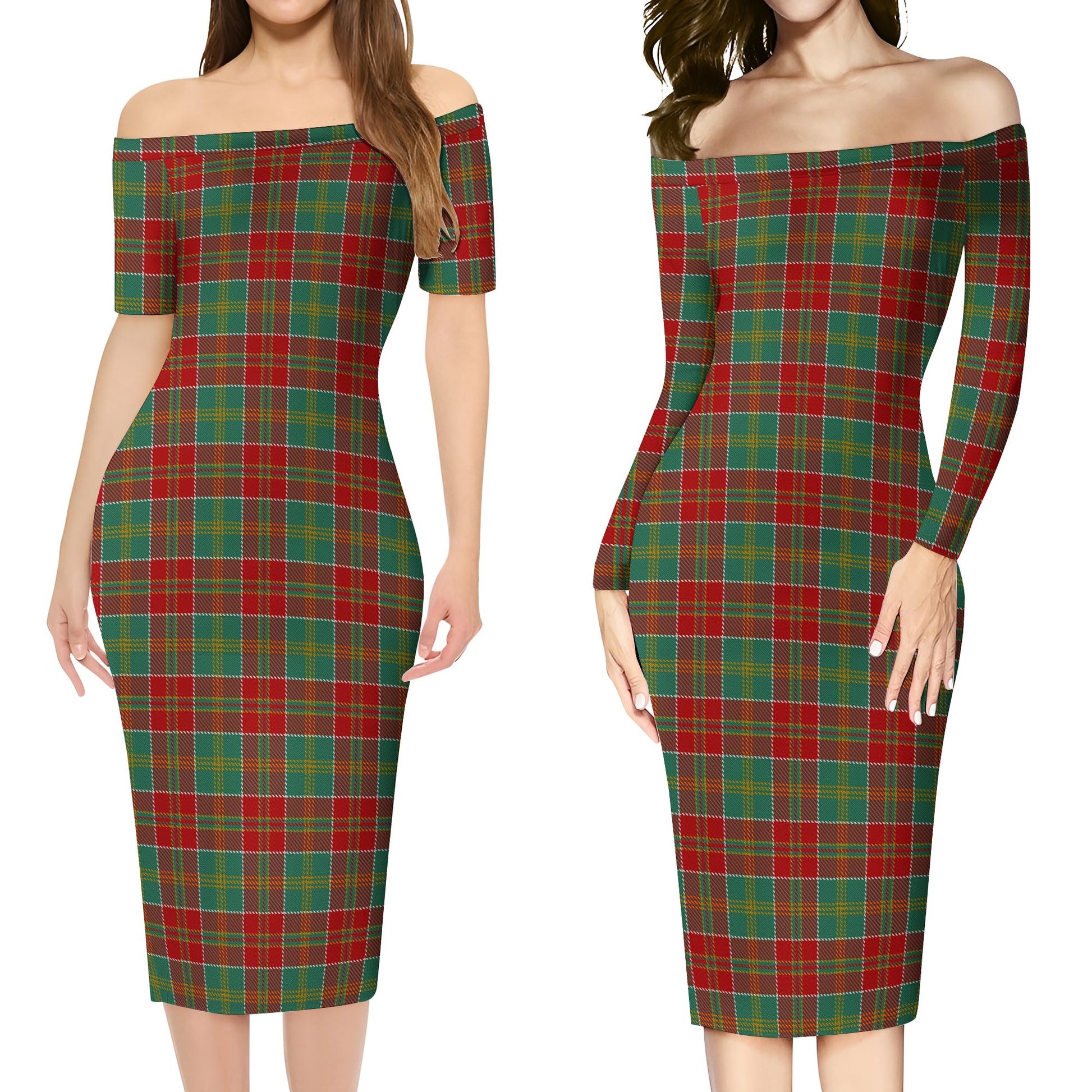 MacDonald of Kingsburgh Tartan Off Shoulder Lady Dress Women's Dress - Tartanvibesclothing