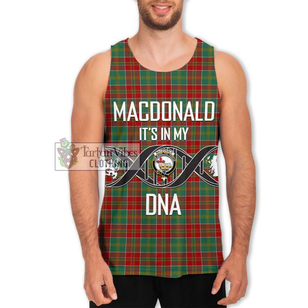 MacDonald of Kingsburgh Tartan Men's Tank Top with Family Crest DNA In Me Style Men - Tartanvibesclothing Shop