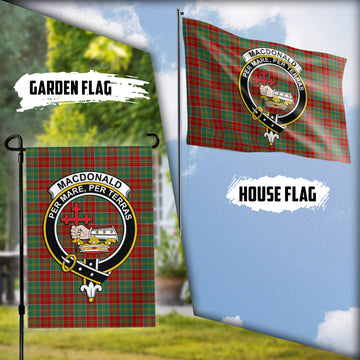 MacDonald of Kingsburgh Tartan Flag with Family Crest