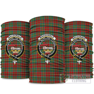 MacDonald of Kingsburgh Tartan Neck Gaiters, Tartan Bandanas, Tartan Head Band with Family Crest