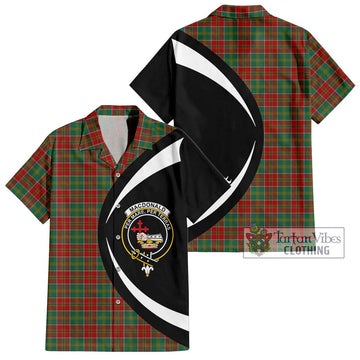 MacDonald of Kingsburgh Tartan Short Sleeve Button Up with Family Crest Circle Style