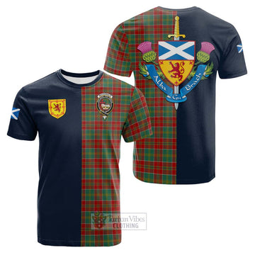 MacDonald of Kingsburgh Tartan Cotton T-shirt Alba with Scottish Lion Royal Arm Half Style