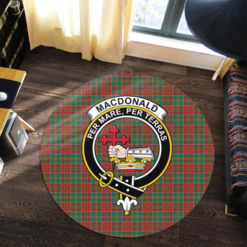 MacDonald of Kingsburgh Tartan Round Rug with Family Crest