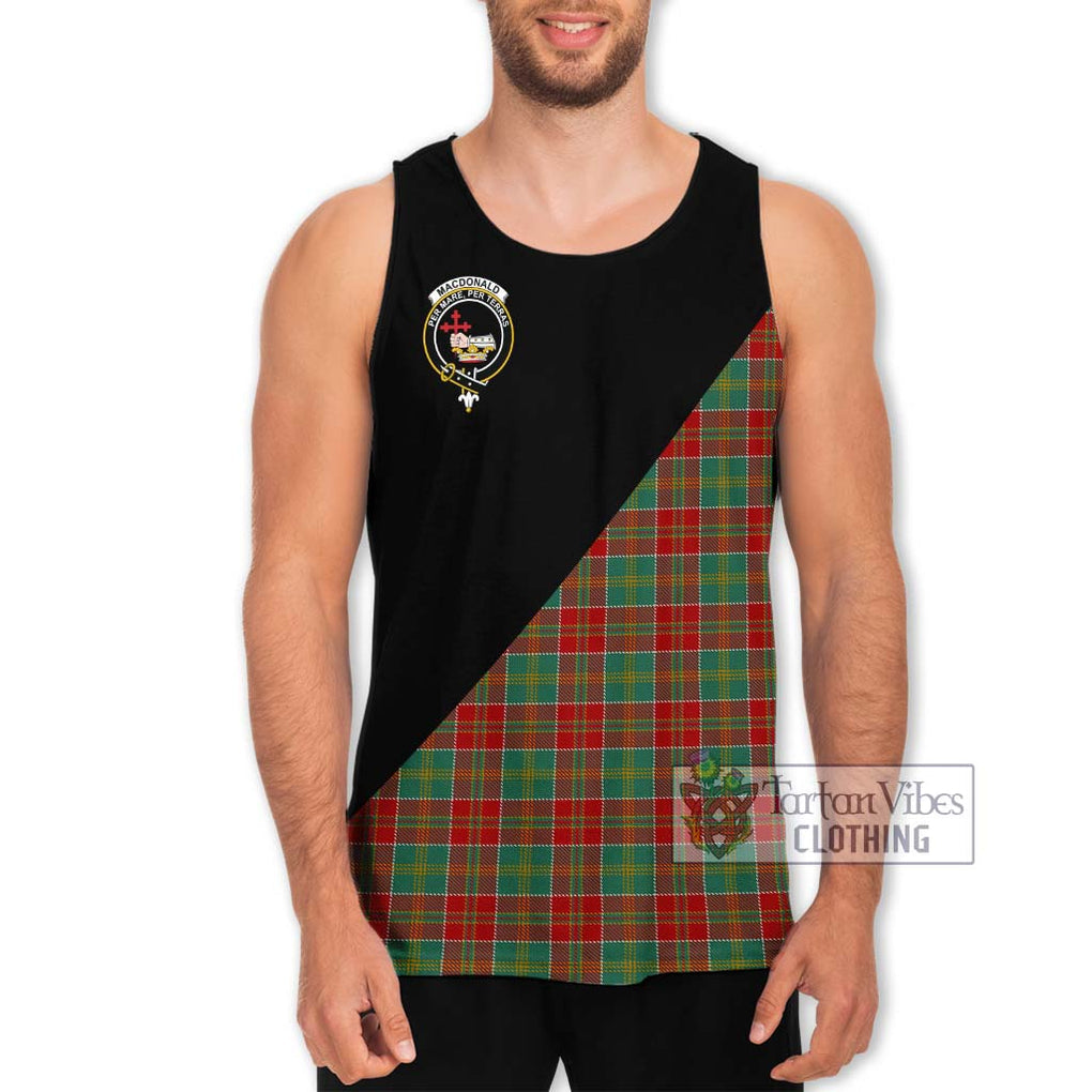 MacDonald of Kingsburgh Tartan Men's Tank Top with Family Crest and Military Logo Style Men - Tartanvibesclothing Shop