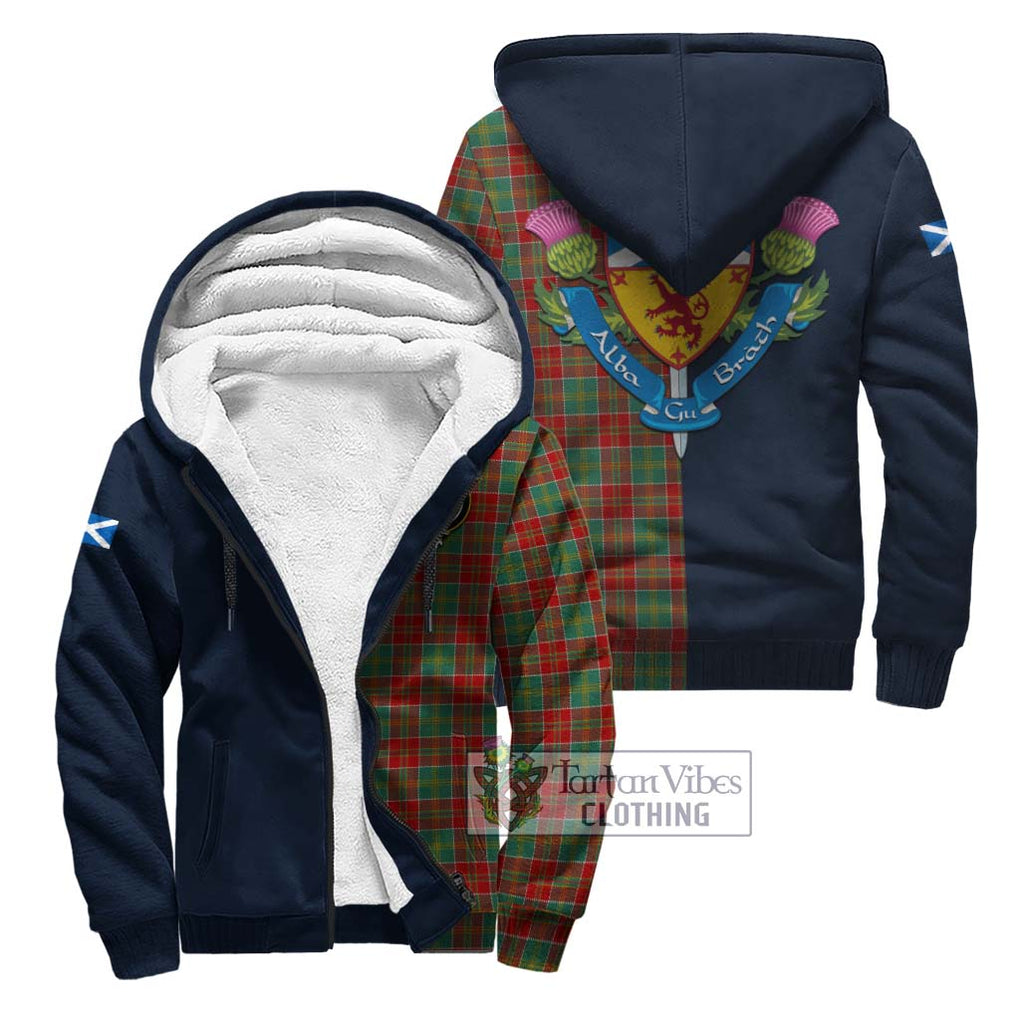 Tartan Vibes Clothing MacDonald of Kingsburgh Tartan Sherpa Hoodie with Scottish Lion Royal Arm Half Style