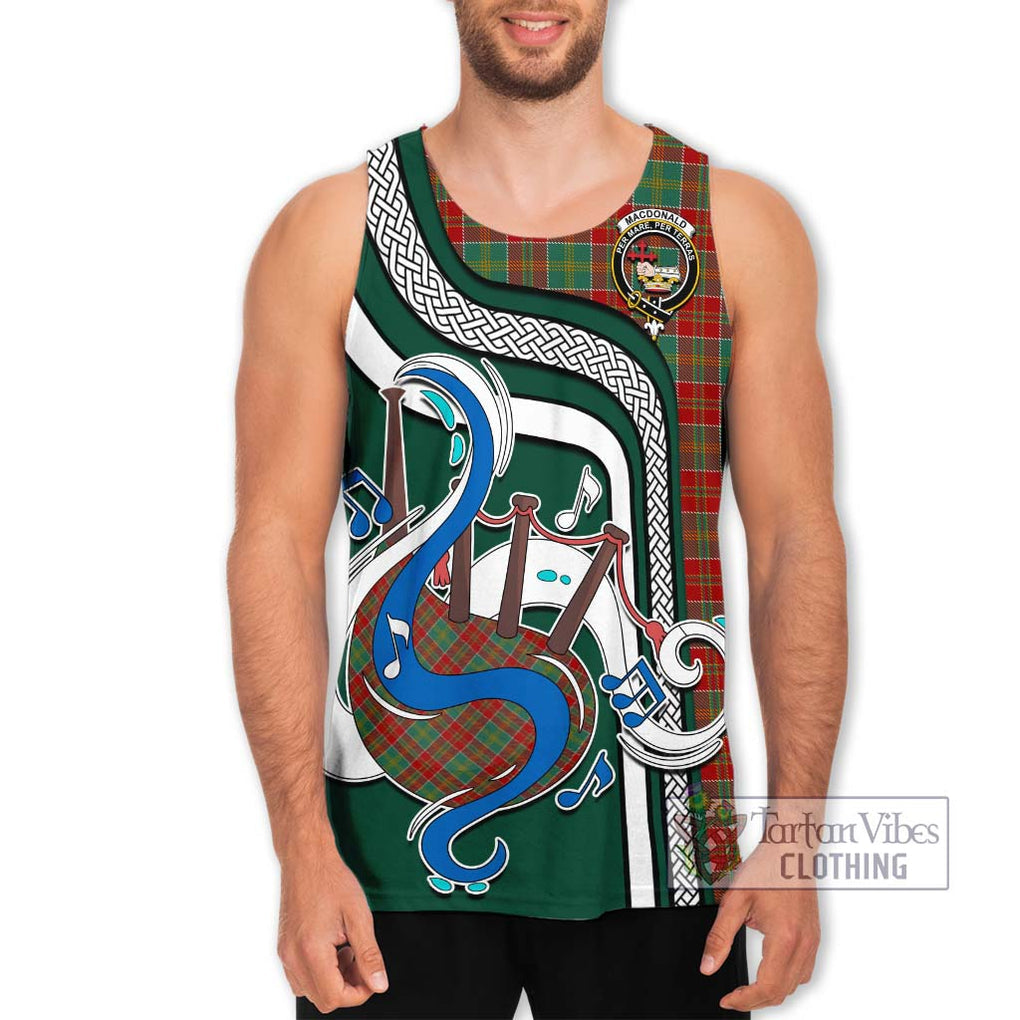 MacDonald of Kingsburgh Tartan Men's Tank Top with Epic Bagpipe Style Men - Tartanvibesclothing Shop