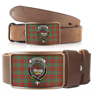 MacDonald of Kingsburgh Tartan Belt Buckles with Family Crest