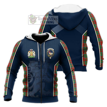 MacDonald of Kingsburgh Tartan Knitted Hoodie with Family Crest and Lion Rampant Vibes Sport Style