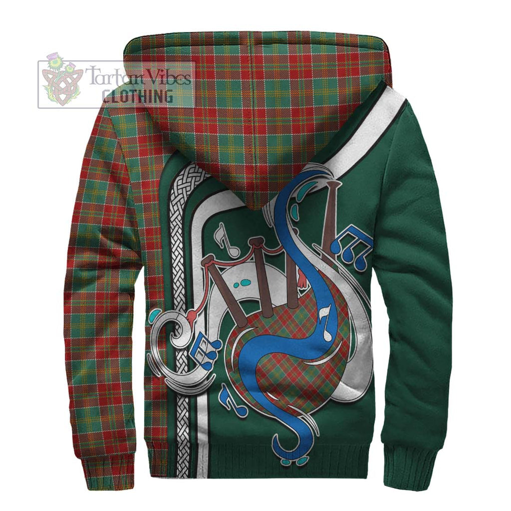 MacDonald of Kingsburgh Tartan Sherpa Hoodie with Epic Bagpipe Style - Tartanvibesclothing Shop