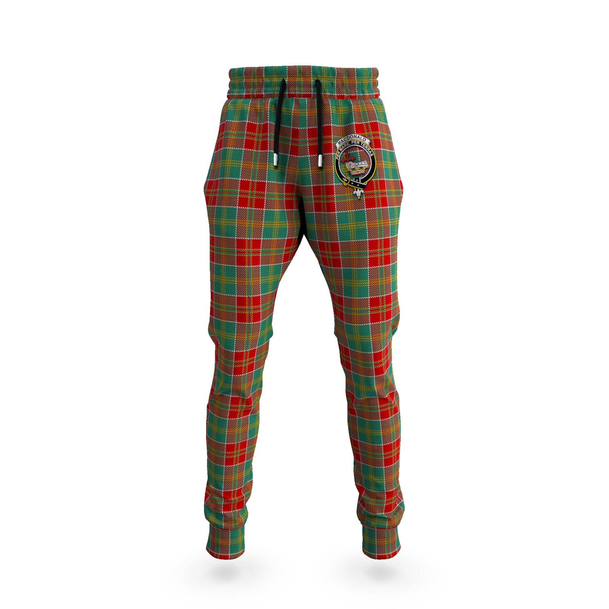 MacDonald of Kingsburgh Tartan Joggers Pants with Family Crest 5XL - Tartan Vibes Clothing