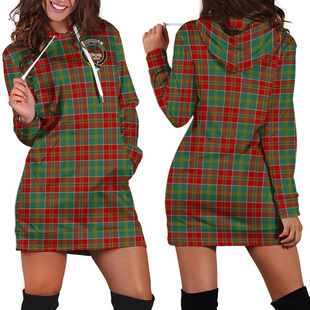 MacDonald of Kingsburgh Tartan Hoodie Dress with Family Crest - Tartan Vibes Clothing