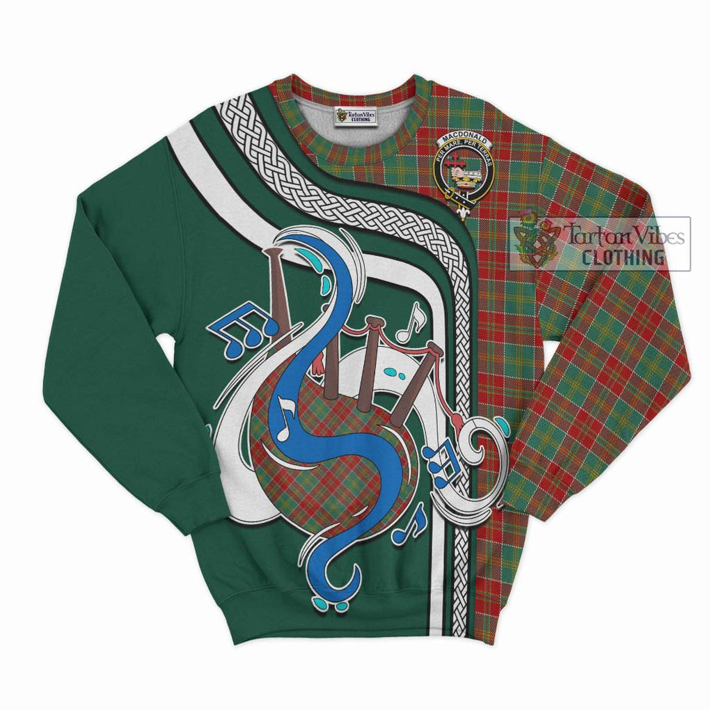 Tartan Vibes Clothing MacDonald of Kingsburgh Tartan Sweatshirt with Epic Bagpipe Style