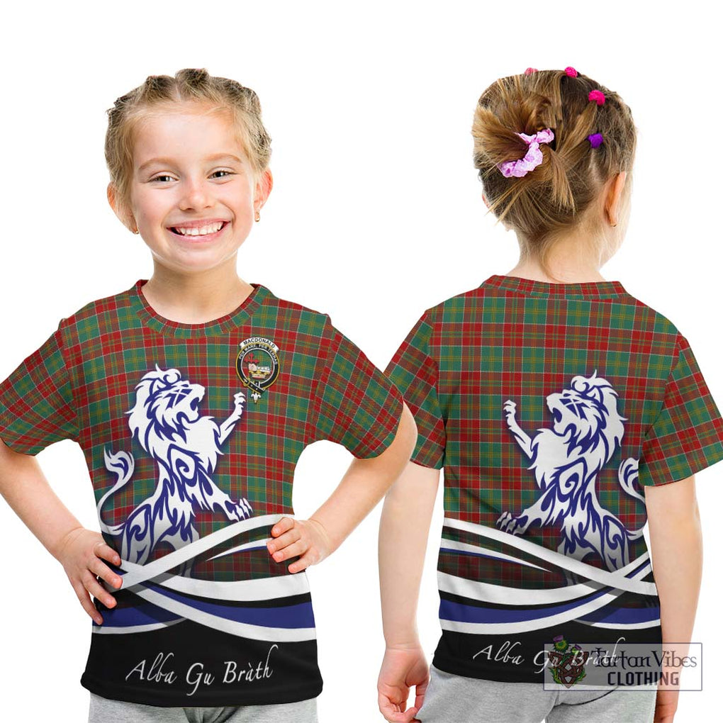 MacDonald of Kingsburgh Tartan Kid T-Shirt with Alba Gu Brath Regal Lion Emblem - Tartanvibesclothing Shop