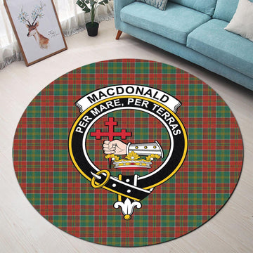 MacDonald of Kingsburgh Tartan Round Rug with Family Crest