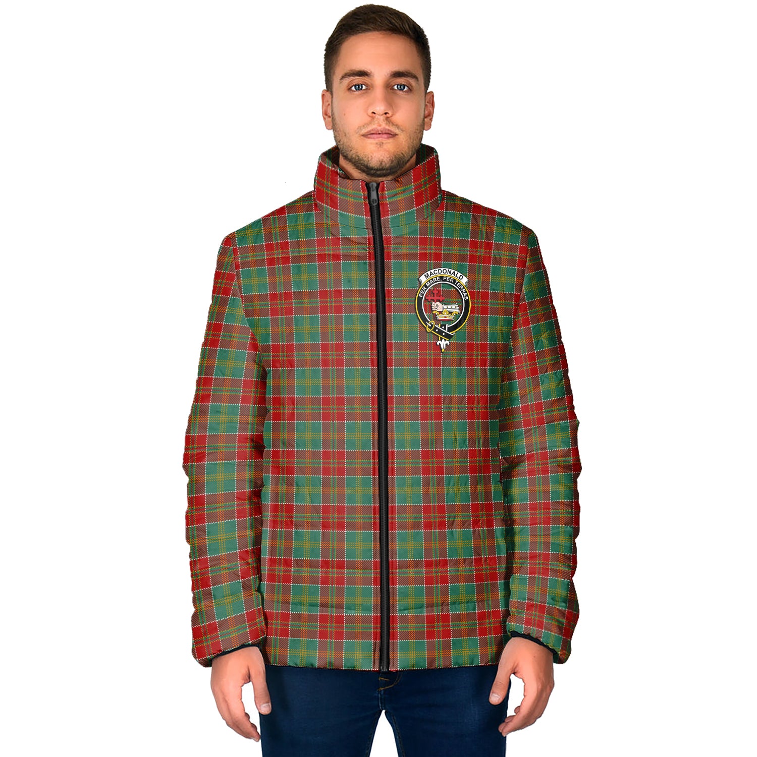 MacDonald of Kingsburgh Tartan Padded Jacket with Family Crest - Tartan Vibes Clothing